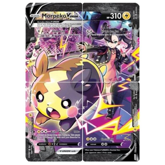 Genuine Pokémon Morpeko V-Union 4-Card Set W/ Playmat & Trainer Card - Picture 3 of 9